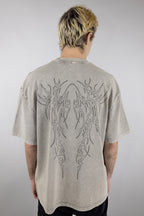 Raver Sigil Oversized Tee | Snow Grey