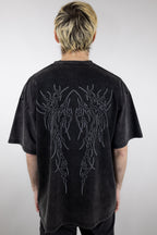 Raver Sigil Oversized Tee | Acid Black