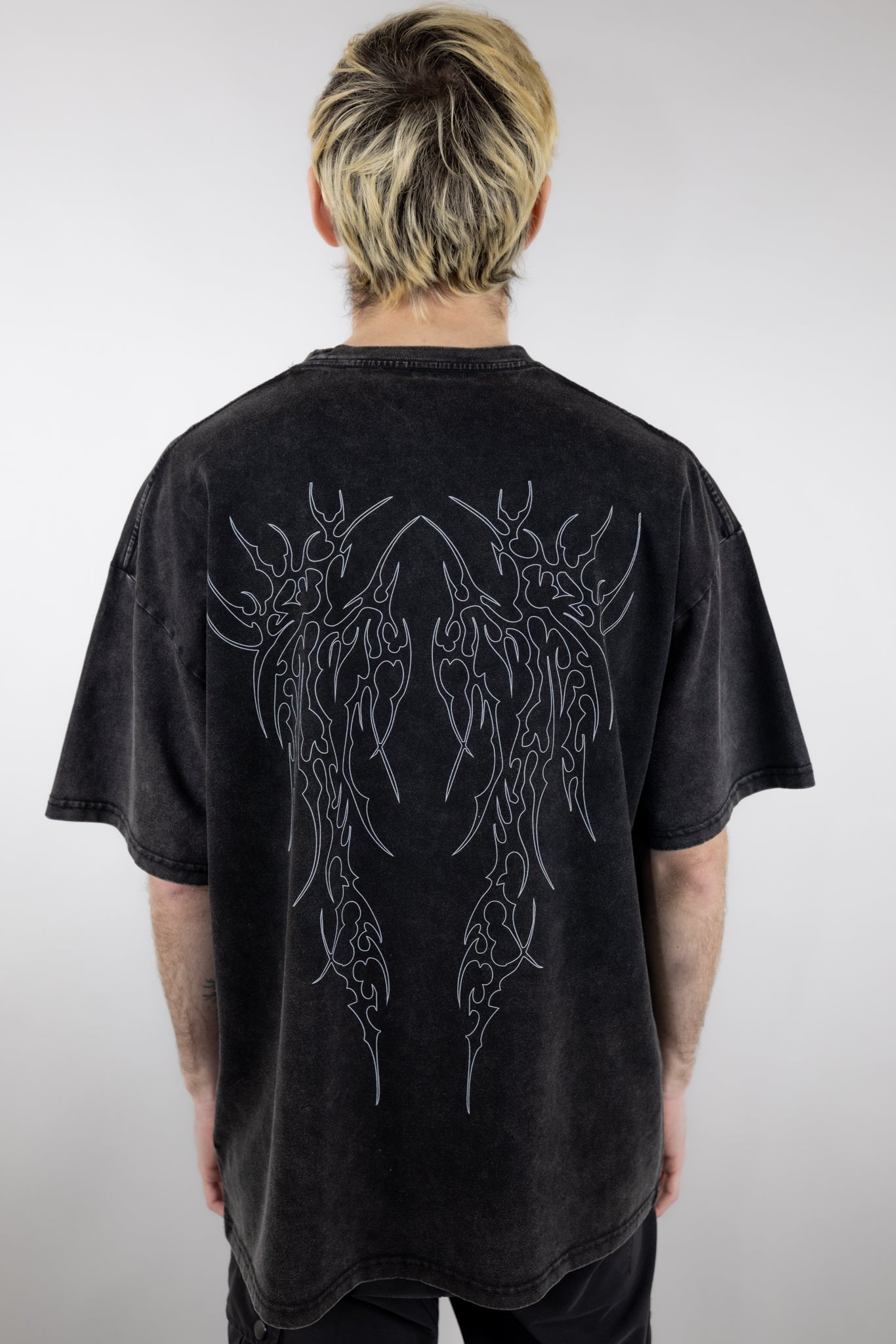 Raver Sigil Oversized Tee | Acid Black