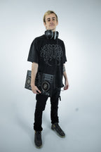 Raver Sigil Oversized Tee | Acid Black