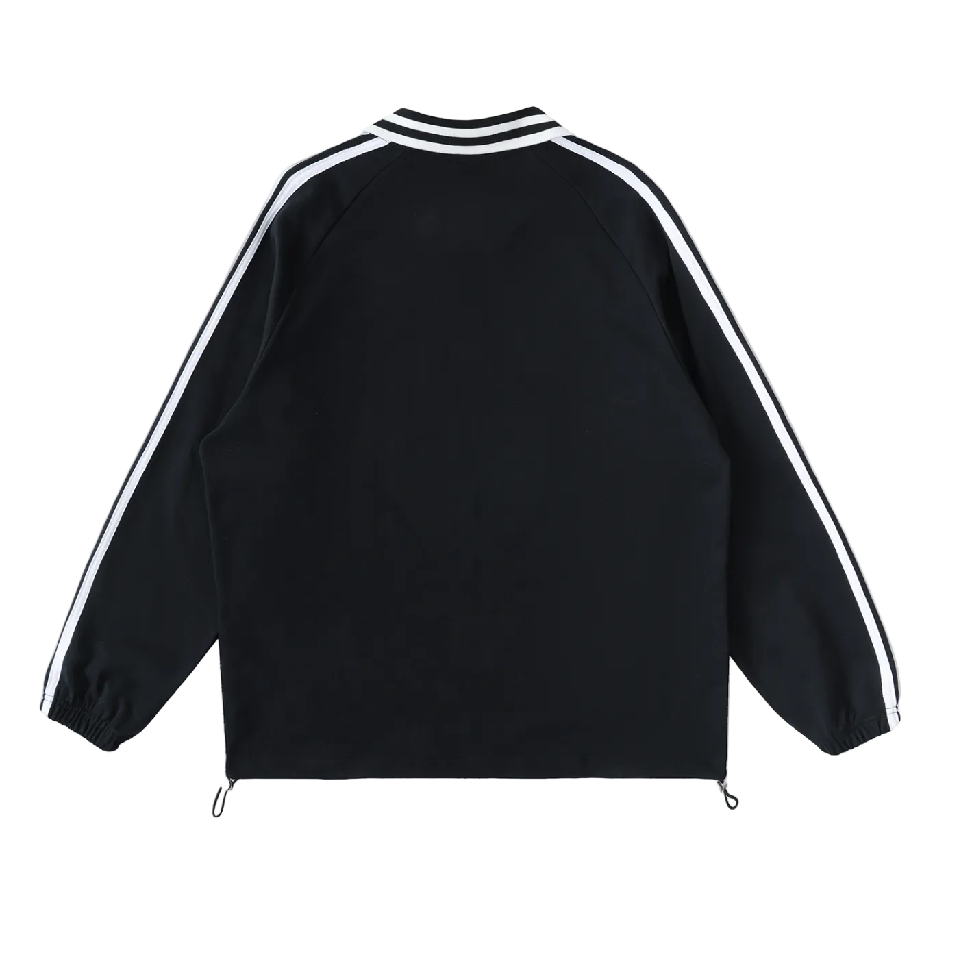 Contrast Striped Lapel Collar Sweatshirt